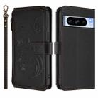 For Google Pixel 8 Pro Butterfly Love Flower Multi-card Zipper Wallet Leather Phone Case(Black) - 2