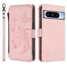 For Google Pixel 8 Pro Butterfly Love Flower Multi-card Zipper Wallet Leather Phone Case(Pink) - 2
