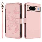 For Google Pixel 8a Butterfly Love Flower Multi-card Zipper Wallet Leather Phone Case(Pink) - 2