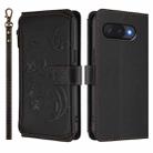 For Google Pixel 9a Butterfly Love Flower Multi-card Zipper Wallet Leather Phone Case(Black) - 2