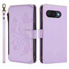 For Google Pixel 9a Butterfly Love Flower Multi-card Zipper Wallet Leather Phone Case(Light Purple) - 2