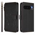 For Google Pixel 10 / 10 Pro / 9 Pro Butterfly Love Flower Multi-card Zipper Wallet Leather Phone Case(Black) - 2