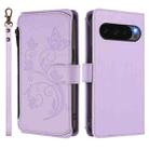 For Google Pixel 10 / 10 Pro / 9 Pro Butterfly Love Flower Multi-card Zipper Wallet Leather Phone Case(Light Purple) - 2