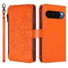 For Google Pixel 10 Pro XL / 9 Pro XL Butterfly Love Flower Multi-card Zipper Wallet Leather Phone Case(Orange) - 2