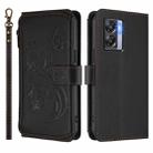 For OnePlus Nord N300 Butterfly Love Flower Multi-card Zipper Wallet Leather Phone Case(Black) - 2