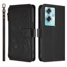 For OnePlus Nord N30 SE 5G Butterfly Love Flower Multi-card Zipper Wallet Leather Phone Case(Black) - 2