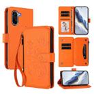 For OnePlus Nord CE5 / Ace 5 Racing Butterfly Love Flower Multi-card Zipper Wallet Leather Phone Case(Orange) - 1