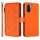 For OnePlus Nord CE5 / Ace 5 Racing Butterfly Love Flower Multi-card Zipper Wallet Leather Phone Case(Orange) - 2