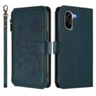 For OnePlus Nord CE5 / Ace 5 Racing Butterfly Love Flower Multi-card Zipper Wallet Leather Phone Case(Dark Green) - 2