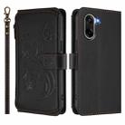 For OnePlus Nord CE5 / Ace 5 Racing Butterfly Love Flower Multi-card Zipper Wallet Leather Phone Case(Black) - 2