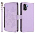 For OnePlus Nord CE5 / Ace 5 Racing Butterfly Love Flower Multi-card Zipper Wallet Leather Phone Case(Light Purple) - 2