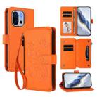 For OnePlus 13T Butterfly Love Flower Multi-card Zipper Wallet Leather Phone Case(Orange) - 1