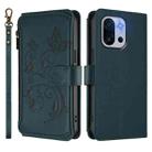 For OnePlus 13T Butterfly Love Flower Multi-card Zipper Wallet Leather Phone Case(Dark Green) - 2