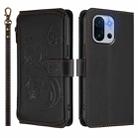 For OnePlus 13T Butterfly Love Flower Multi-card Zipper Wallet Leather Phone Case(Black) - 2