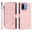 For OnePlus 13T Butterfly Love Flower Multi-card Zipper Wallet Leather Phone Case(Pink) - 2
