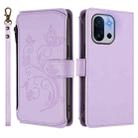 For OnePlus 13T Butterfly Love Flower Multi-card Zipper Wallet Leather Phone Case(Light Purple) - 2