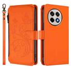 For OnePlus 13R 5G / Ace 5 / 5 Pro Butterfly Love Flower Multi-card Zipper Wallet Leather Phone Case(Orange) - 2