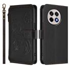 For OnePlus 13R 5G / Ace 5 / 5 Pro Butterfly Love Flower Multi-card Zipper Wallet Leather Phone Case(Black) - 2
