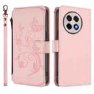 For OnePlus 13R 5G / Ace 5 / 5 Pro Butterfly Love Flower Multi-card Zipper Wallet Leather Phone Case(Pink) - 2