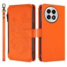 For OnePlus 13 Butterfly Love Flower Multi-card Zipper Wallet Leather Phone Case(Orange) - 2
