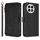 For OnePlus 13 Butterfly Love Flower Multi-card Zipper Wallet Leather Phone Case(Black) - 2