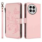For OnePlus 13 Butterfly Love Flower Multi-card Zipper Wallet Leather Phone Case(Pink) - 2