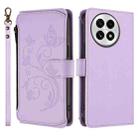 For OnePlus 13 Butterfly Love Flower Multi-card Zipper Wallet Leather Phone Case(Light Purple) - 2