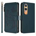For OnePlus Nord CE4 Lite 5G Butterfly Love Flower Multi-card Zipper Wallet Leather Phone Case(Dark Green) - 2