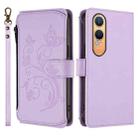 For OnePlus Nord CE4 Lite 5G Butterfly Love Flower Multi-card Zipper Wallet Leather Phone Case(Light Purple) - 2