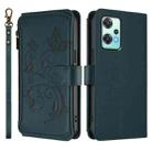 For OnePlus Nord 2 Lite 5G / CE 2 Lite Butterfly Love Flower Multi-card Zipper Wallet Leather Phone Case(Dark Green) - 2