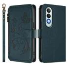 For OnePlus Nord CE4 5G Butterfly Love Flower Multi-card Zipper Wallet Leather Phone Case(Dark Green) - 2