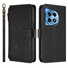 For OnePlus 12R 5G / Ace 3 5G Butterfly Love Flower Multi-card Zipper Wallet Leather Phone Case(Black) - 2