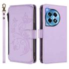 For OnePlus 12 5G Butterfly Love Flower Multi-card Zipper Wallet Leather Phone Case(Light Purple) - 2