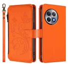 For OnePlus Ace 2 Pro 5G Butterfly Love Flower Multi-card Zipper Wallet Leather Phone Case(Orange) - 2