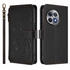 For OnePlus Ace 2 Pro 5G Butterfly Love Flower Multi-card Zipper Wallet Leather Phone Case(Black) - 2
