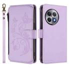 For OnePlus Ace 2 Pro 5G Butterfly Love Flower Multi-card Zipper Wallet Leather Phone Case(Light Purple) - 2
