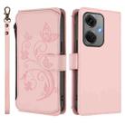 For OnePlus Nord CE3 5G India Butterfly Love Flower Multi-card Zipper Wallet Leather Phone Case(Pink) - 2