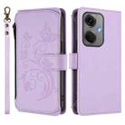 For OnePlus Nord CE3 5G India Butterfly Love Flower Multi-card Zipper Wallet Leather Phone Case(Light Purple) - 2