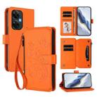 For OnePlus Nord CE 3 Lite 5G / N30 5G Butterfly Love Flower Multi-card Zipper Wallet Leather Phone Case(Orange) - 1