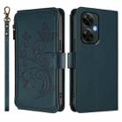 For OnePlus Nord CE 3 Lite 5G / N30 5G Butterfly Love Flower Multi-card Zipper Wallet Leather Phone Case(Dark Green) - 2
