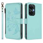 For OnePlus Nord CE 3 Lite 5G / N30 5G Butterfly Love Flower Multi-card Zipper Wallet Leather Phone Case(Mint Green) - 2