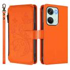 For OnePlus Nord 3 / Ace 2V Butterfly Love Flower Multi-card Zipper Wallet Leather Phone Case(Orange) - 2