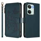 For OnePlus Nord 3 / Ace 2V Butterfly Love Flower Multi-card Zipper Wallet Leather Phone Case(Dark Green) - 2