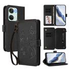For OnePlus Nord 3 / Ace 2V Butterfly Love Flower Multi-card Zipper Wallet Leather Phone Case(Black) - 1