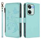 For OnePlus Nord 3 / Ace 2V Butterfly Love Flower Multi-card Zipper Wallet Leather Phone Case(Mint Green) - 2