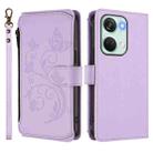 For OnePlus Nord 3 / Ace 2V Butterfly Love Flower Multi-card Zipper Wallet Leather Phone Case(Light Purple) - 2