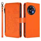 For OnePlus 11R 5G / Ace 2 5G Butterfly Love Flower Multi-card Zipper Wallet Leather Phone Case(Orange) - 2