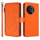 For OnePlus 11 Butterfly Love Flower Multi-card Zipper Wallet Leather Phone Case(Orange) - 2