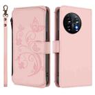 For OnePlus 11 Butterfly Love Flower Multi-card Zipper Wallet Leather Phone Case(Pink) - 2