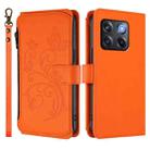 For OnePlus 10T 5G / Ace Pro 5G Butterfly Love Flower Multi-card Zipper Wallet Leather Phone Case(Orange) - 2